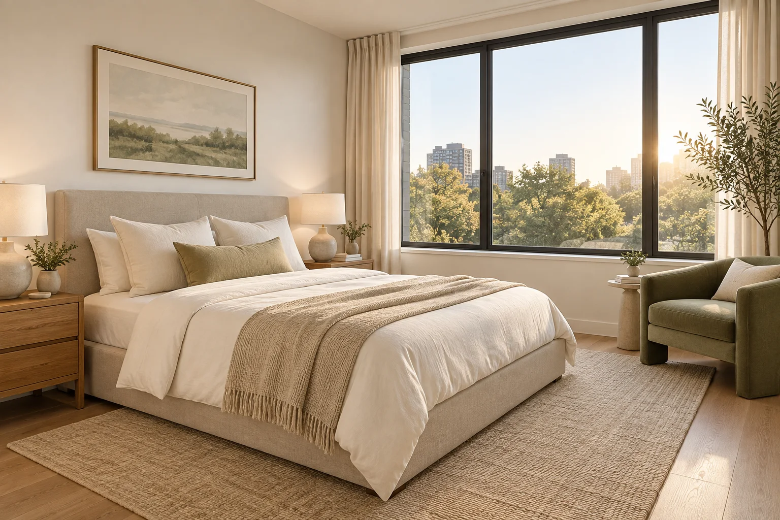 bedroom — AI-generated illustration, not an actual unit photograph